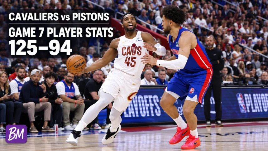 cleveland cavaliers vs detroit pistons match player stats
